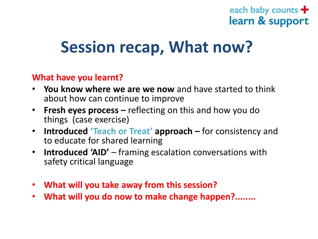 session recap what now