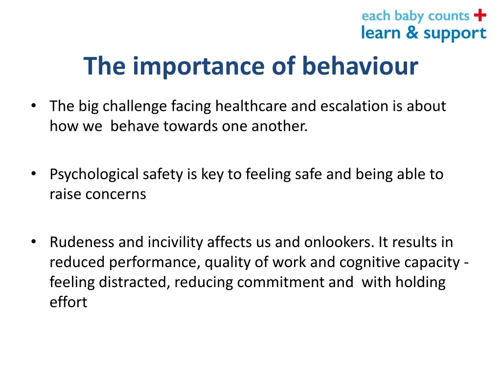 the importance of behaviour