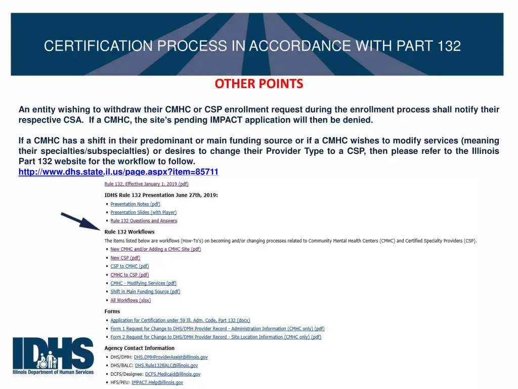 certification process in accordance with part 132 2