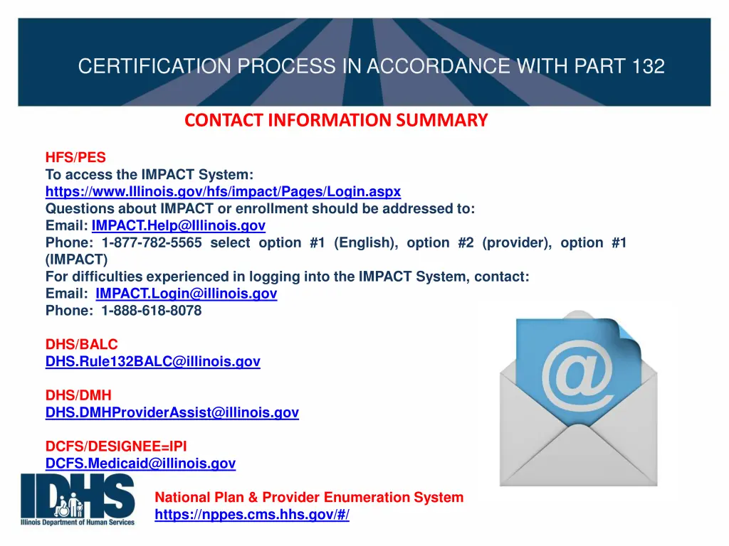 certification process in accordance with part 132 4