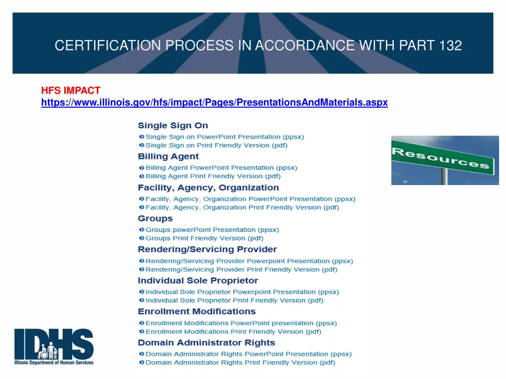 certification process in accordance with part 132 6