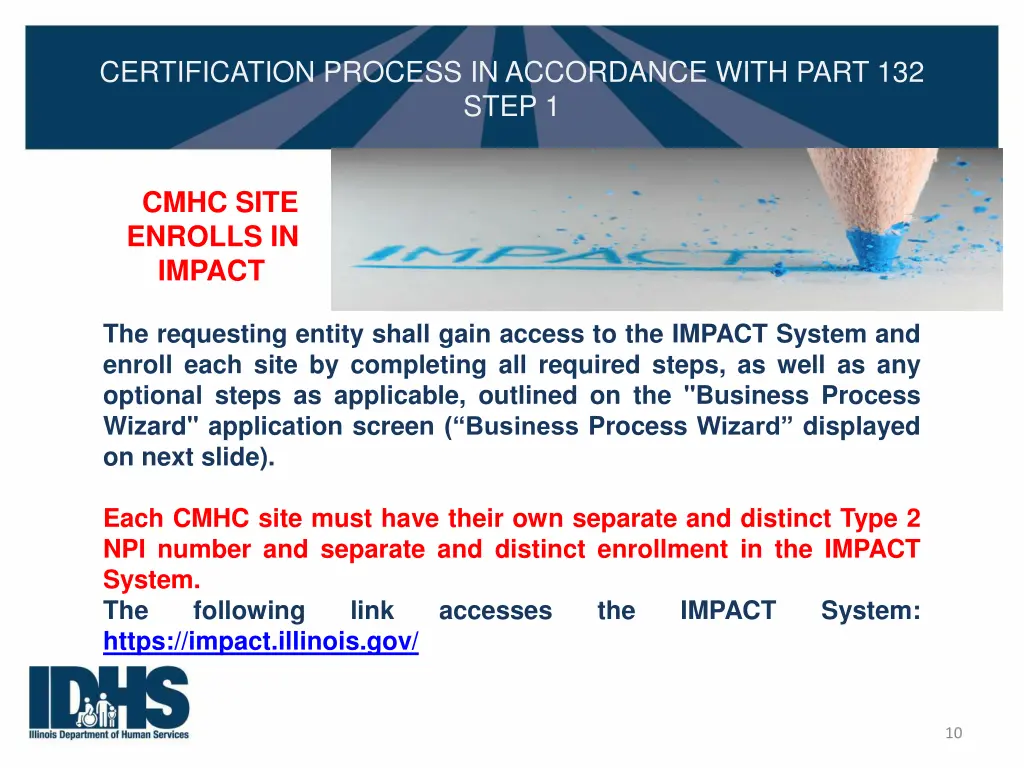 certification process in accordance with part 8