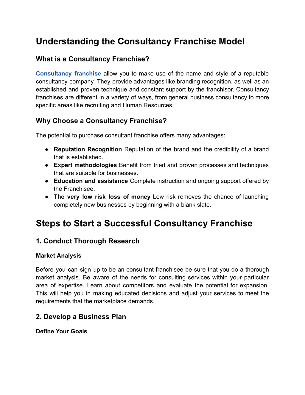 understanding the consultancy franchise model