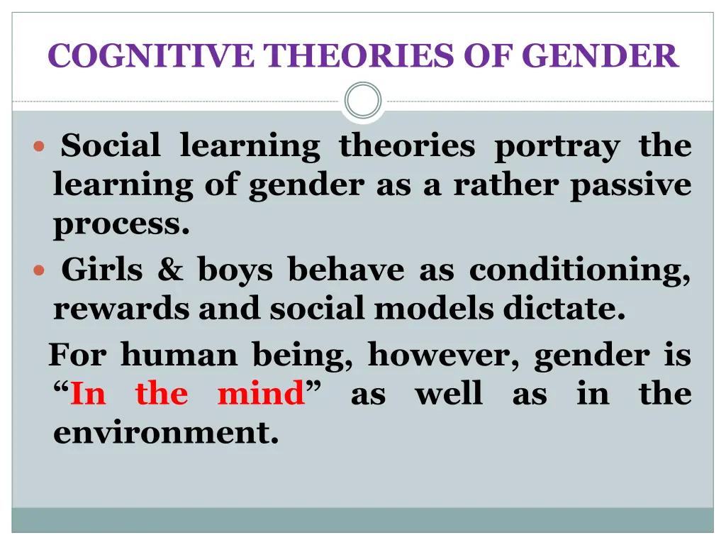 cognitive theories of gender