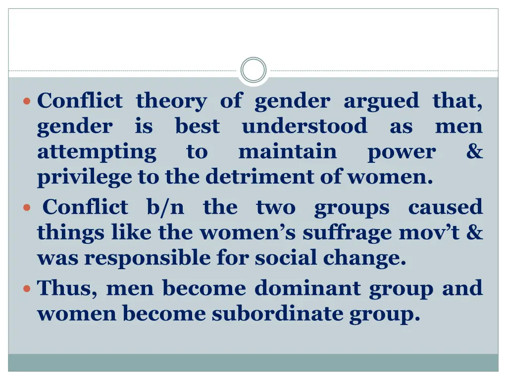 conflict theory of gender argued that gender