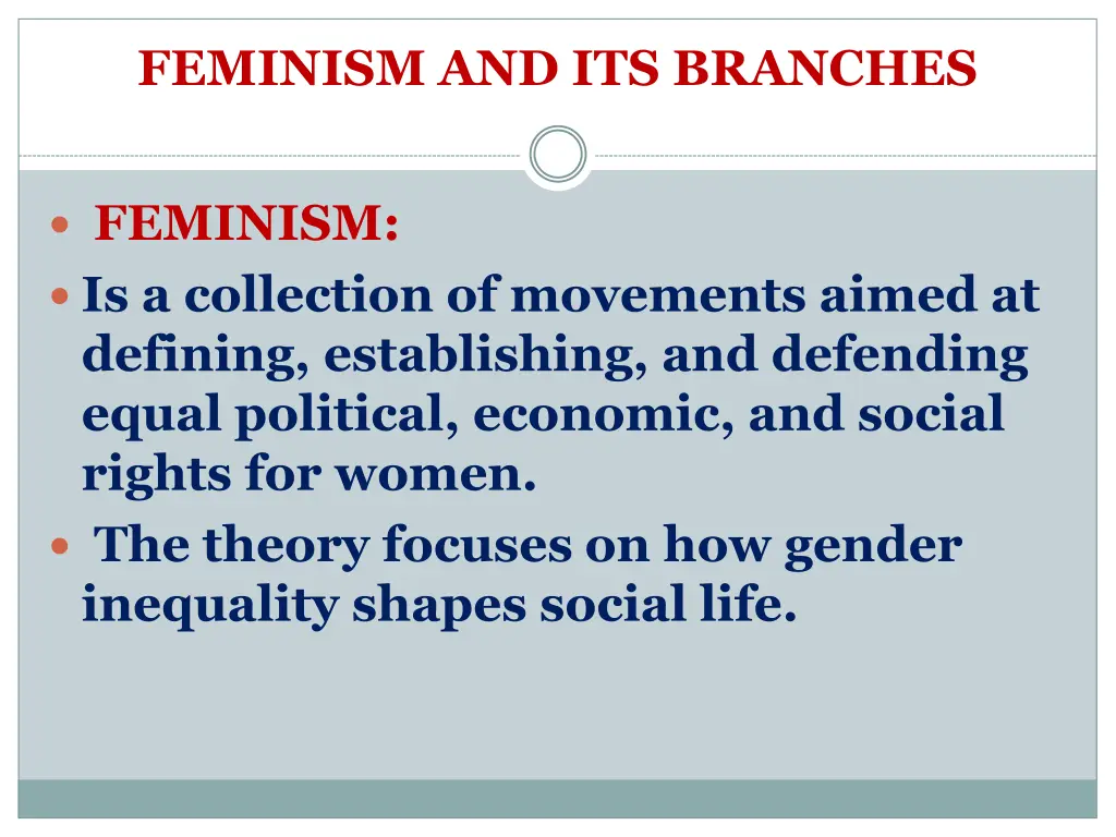 feminism and its branches