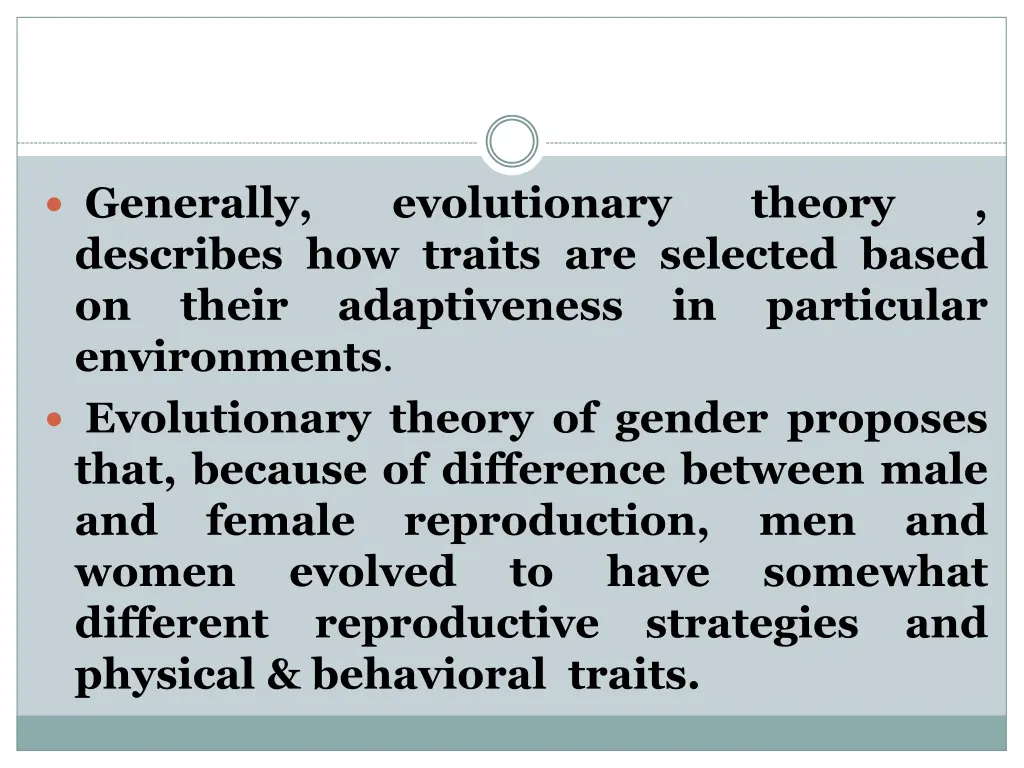 generally describes how traits are selected based