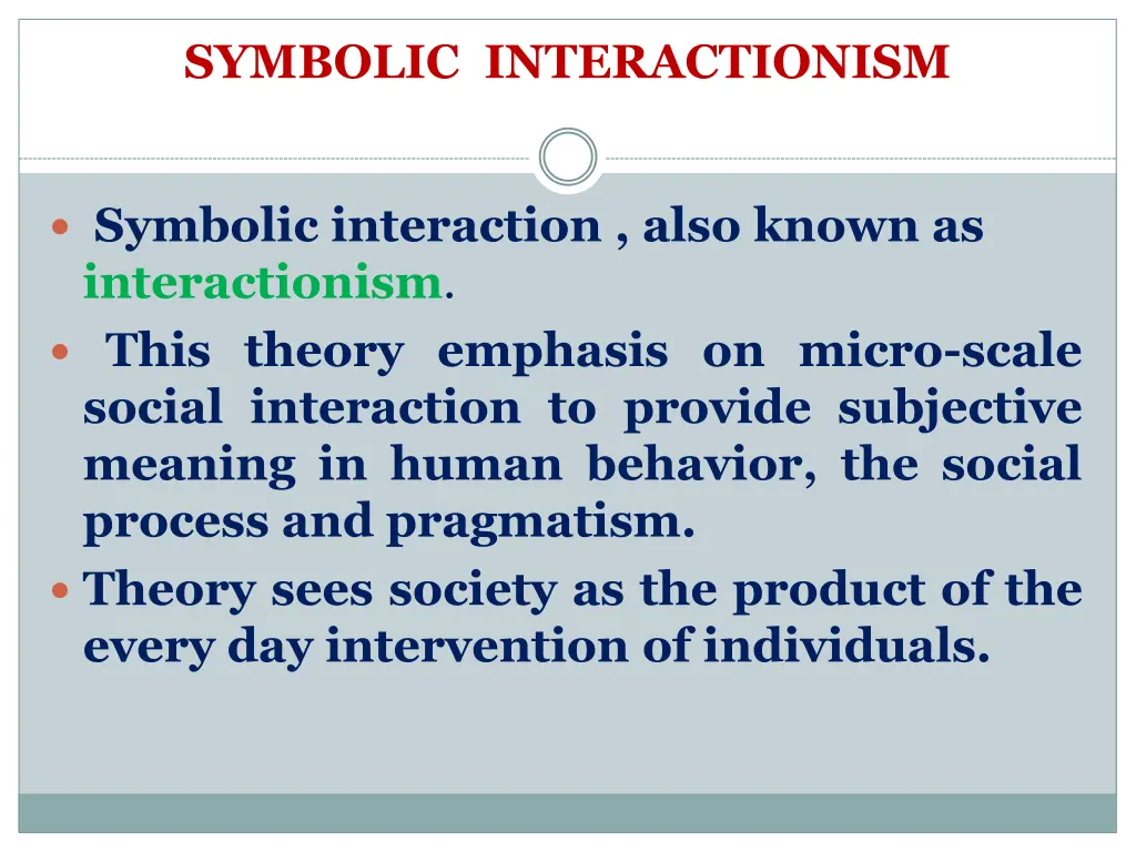 symbolic interactionism