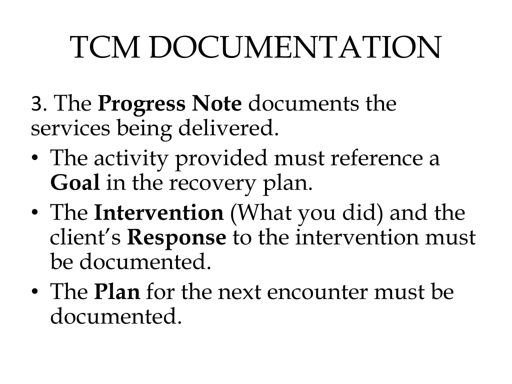 tcm documentation 1