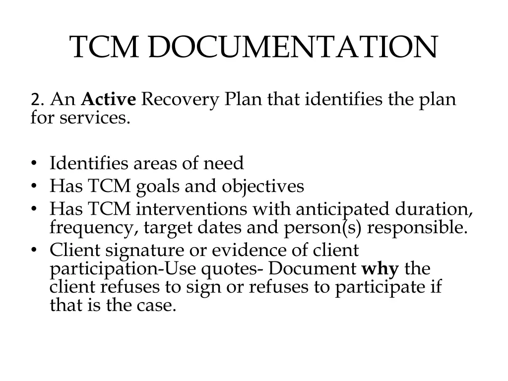 tcm documentation