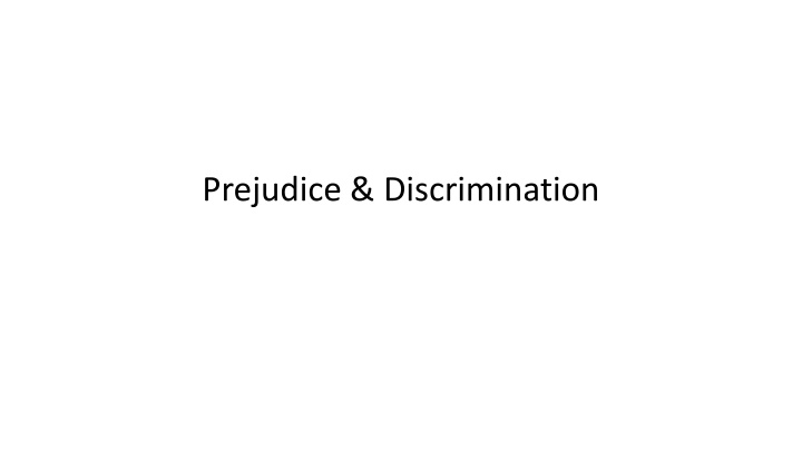 prejudice discrimination