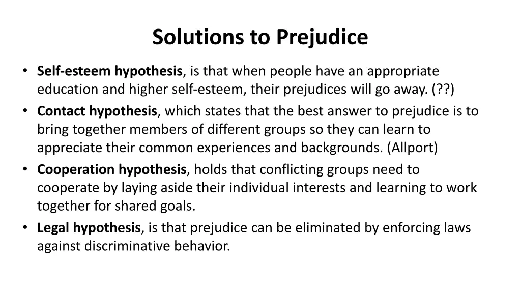 solutions to prejudice