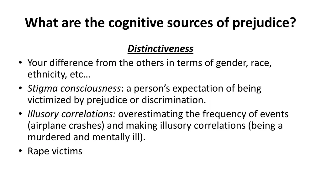 what are the cognitive sources of prejudice 4