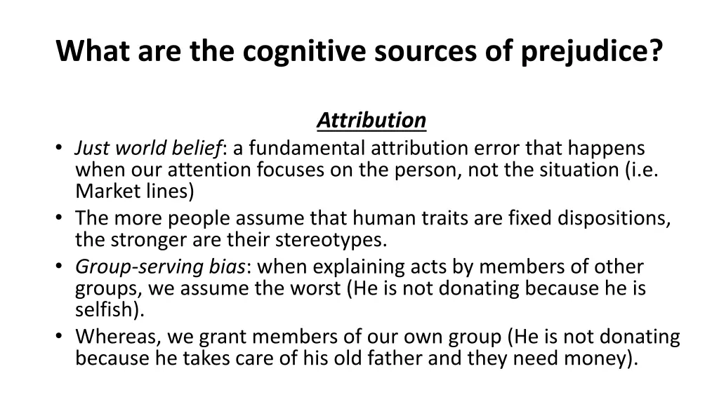 what are the cognitive sources of prejudice 5