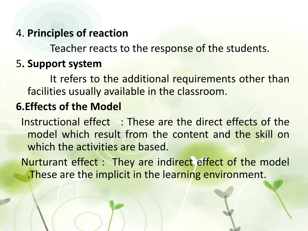 4 principles of reaction teacher reacts