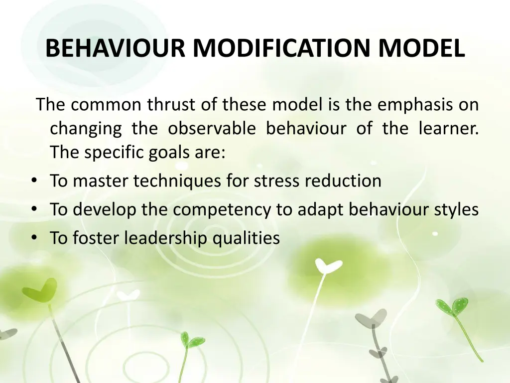 behaviour modification model