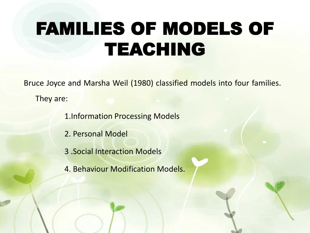 families of models of families of models