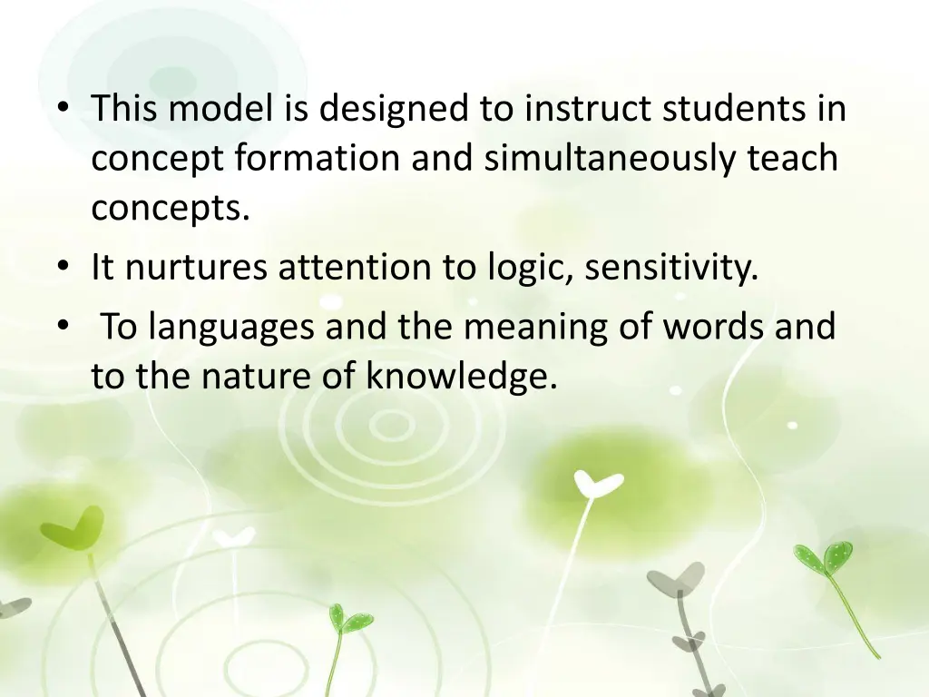 this model is designed to instruct students