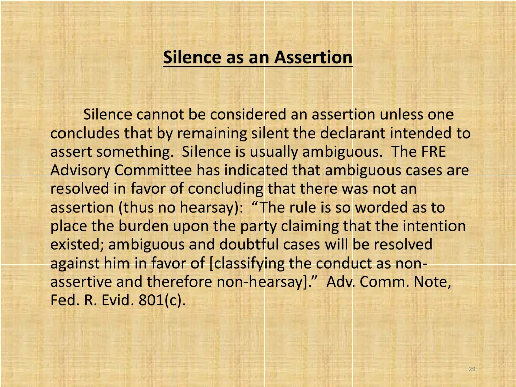 silence as an assertion