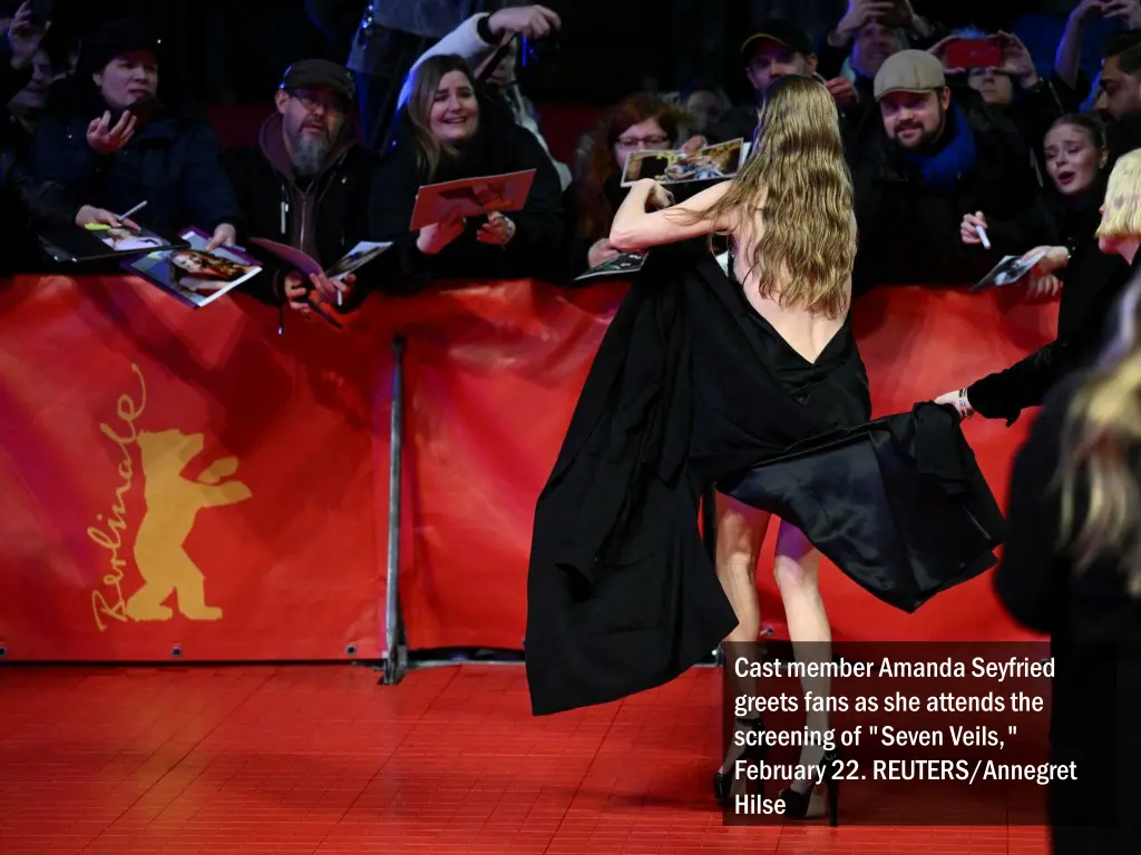 cast member amanda seyfried greets fans