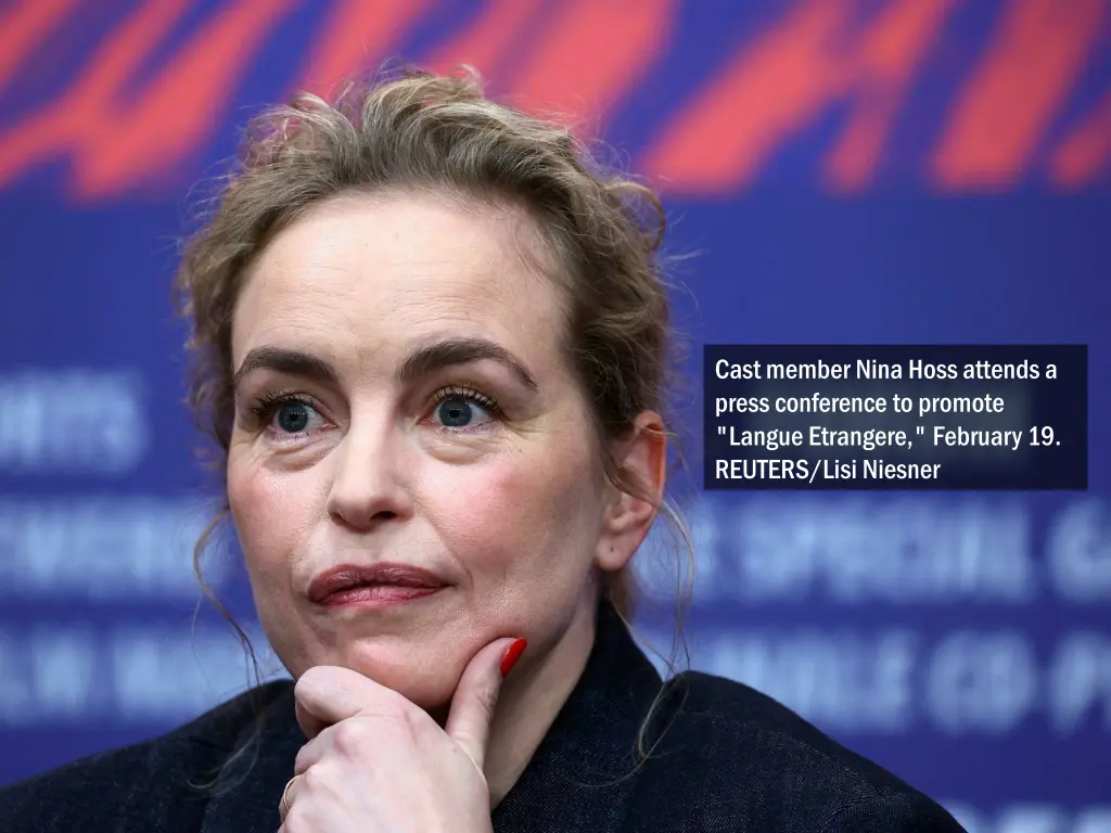 cast member nina hoss attends a press conference