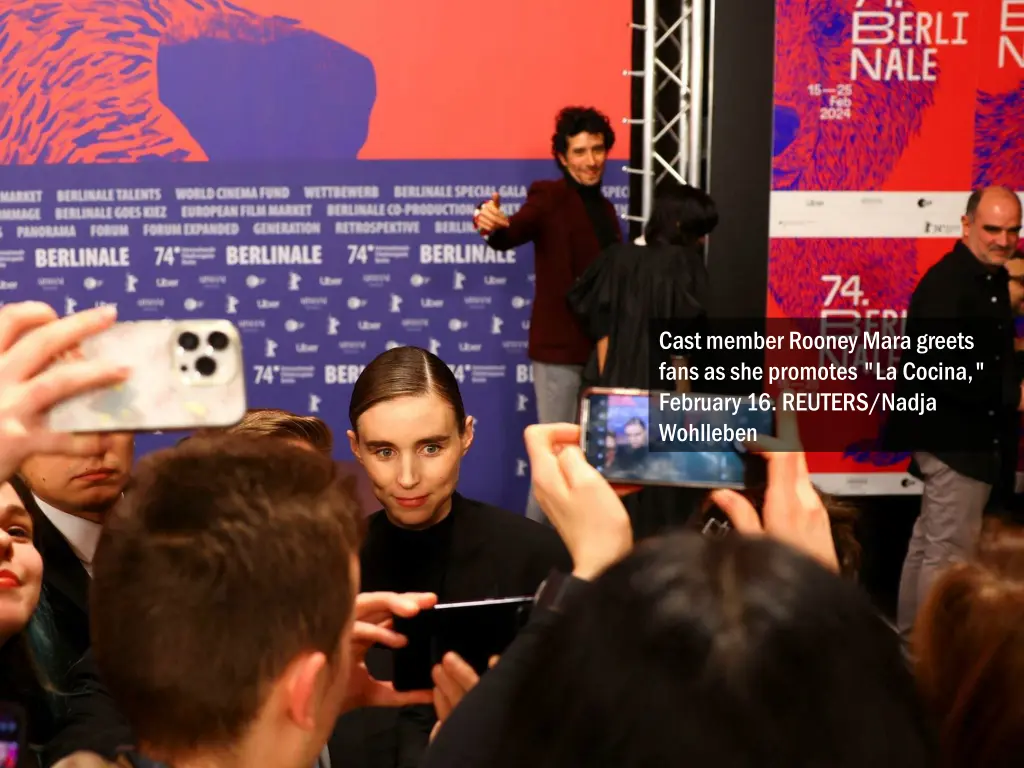 cast member rooney mara greets fans