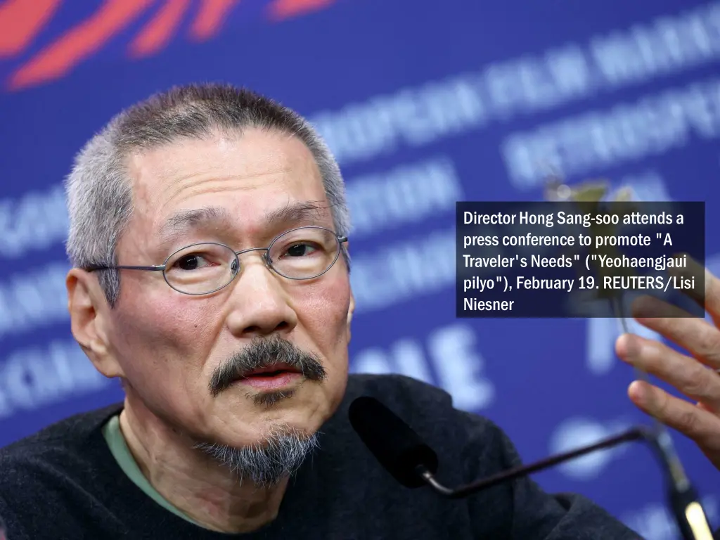 director hong sang soo attends a press conference