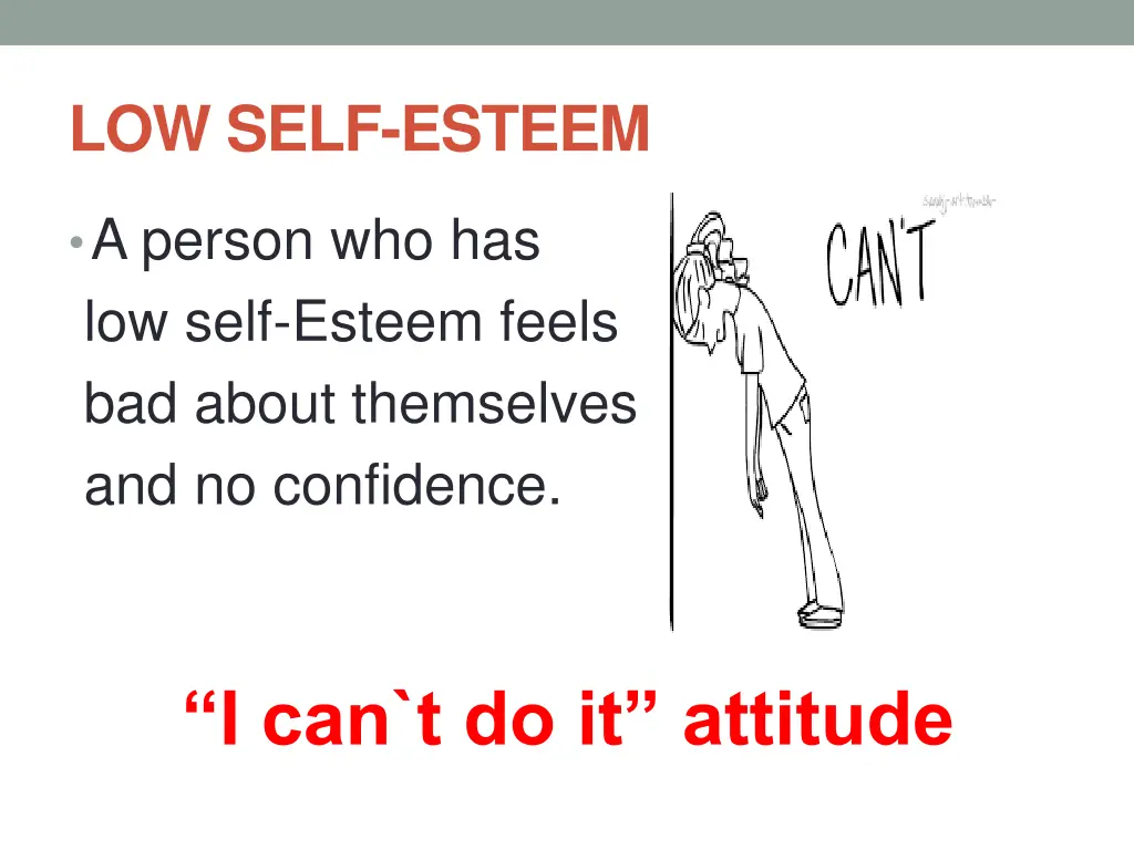 low self esteem