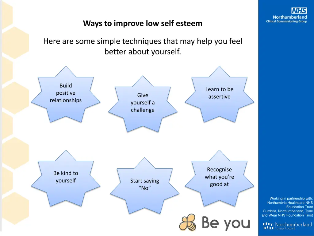 ways to improve low self esteem