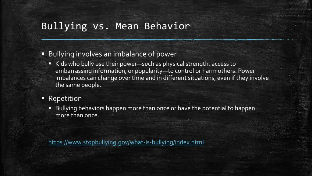 bullying vs mean behavior