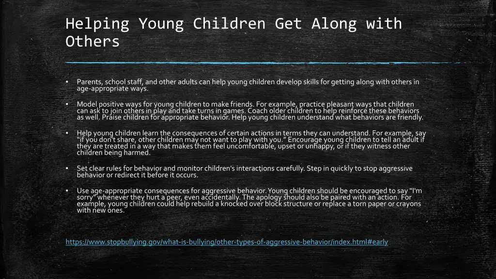 helping young children get along with others