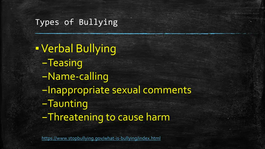 types of bullying