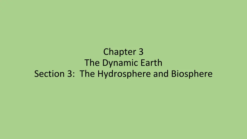 chapter 3 the dynamic earth