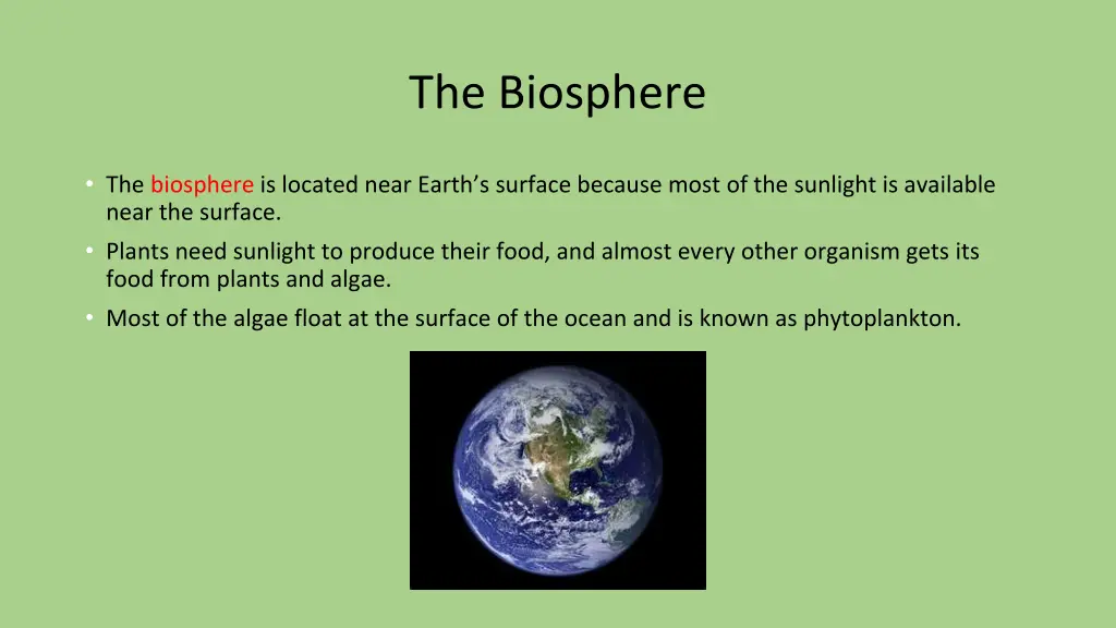 the biosphere 1