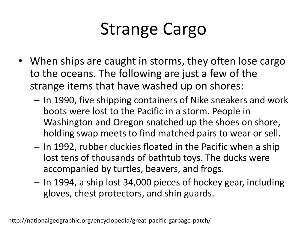 strange cargo