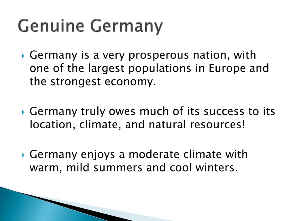 germany is a very prosperous nation with