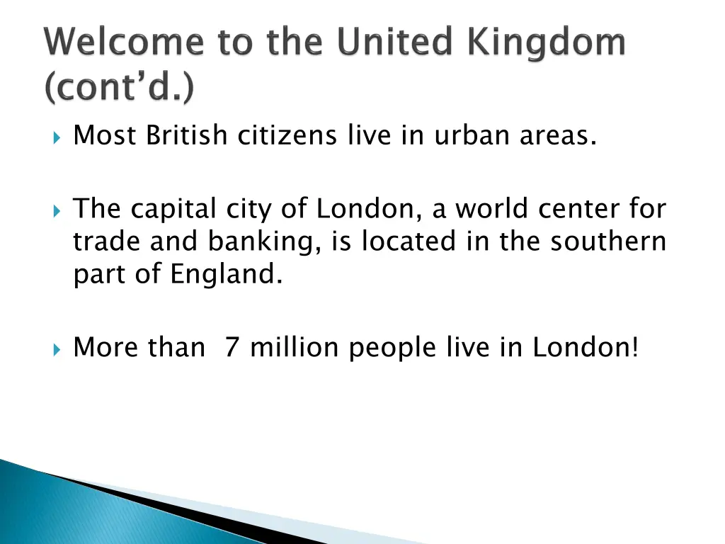 most british citizens live in urban areas