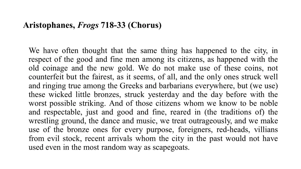aristophanes frogs 718 33 chorus