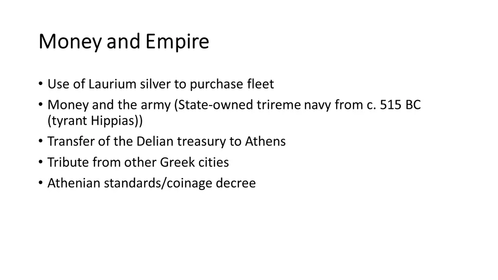 money and empire money and empire