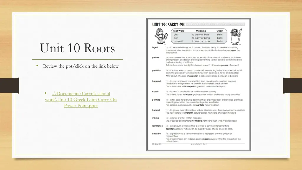 unit 10 roots