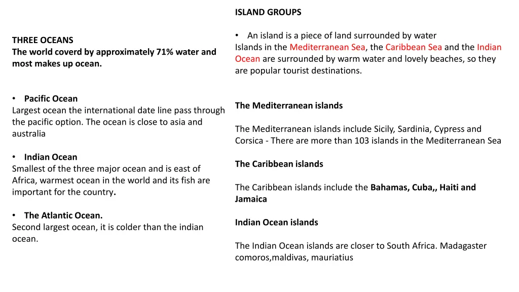 island groups