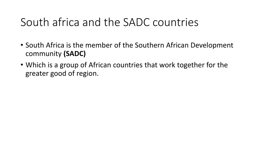 south africa and the sadc countries