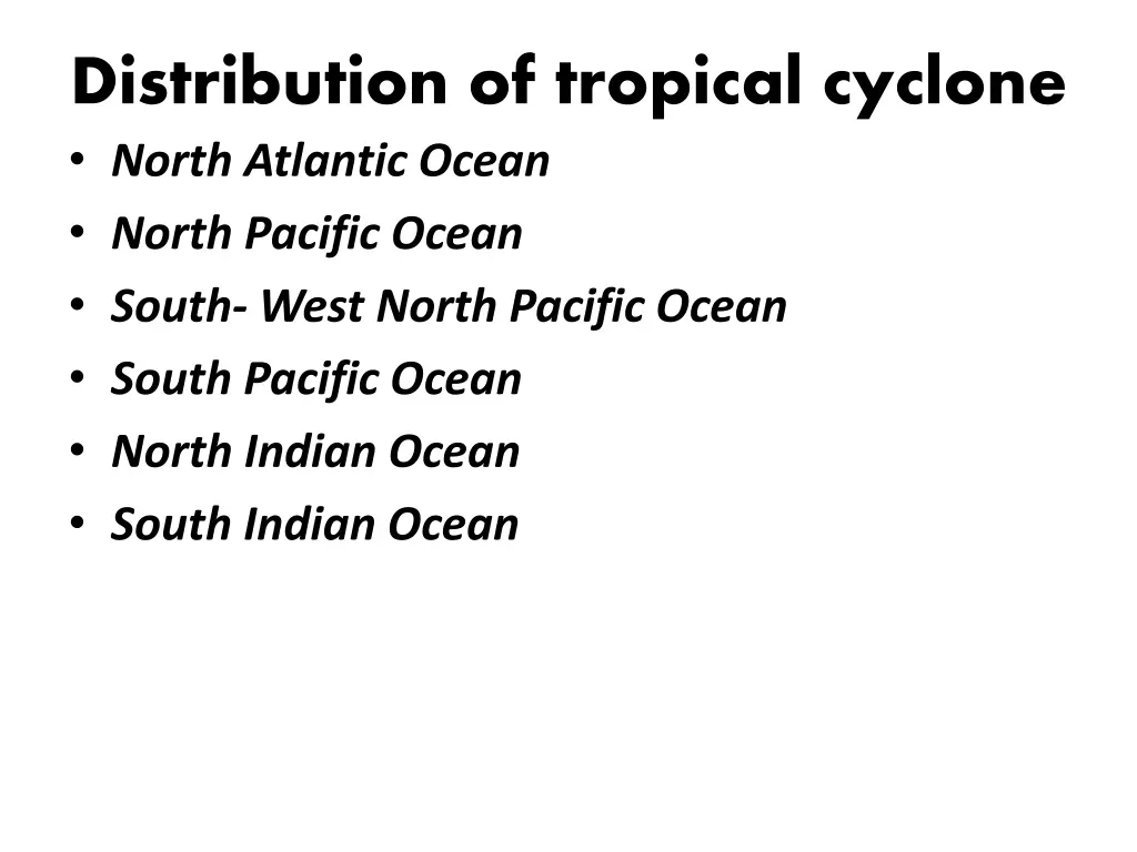 distribution of tropical cyclone north atlantic