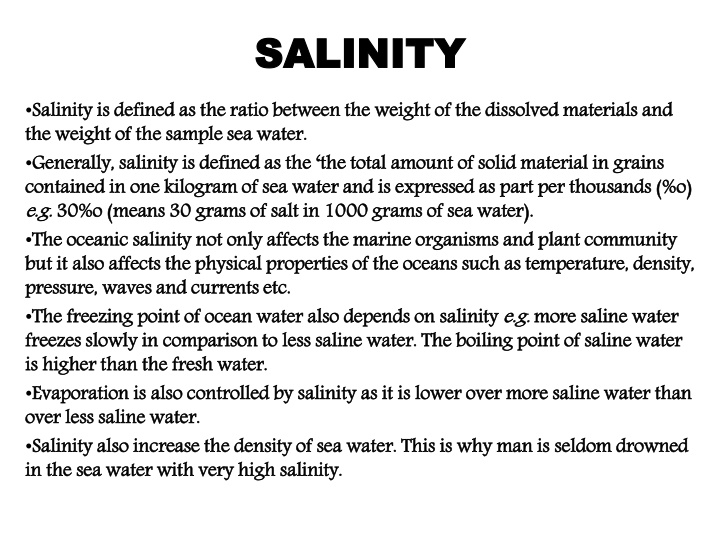 salinity salinity