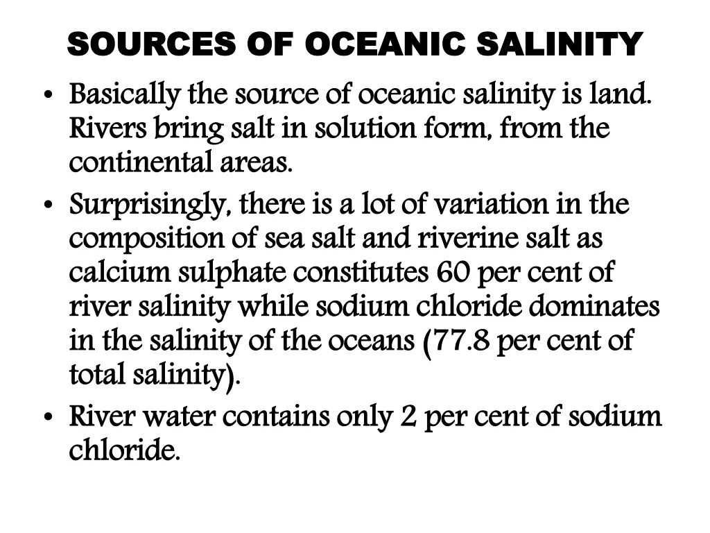 sources of oceanic salinity sources of oceanic