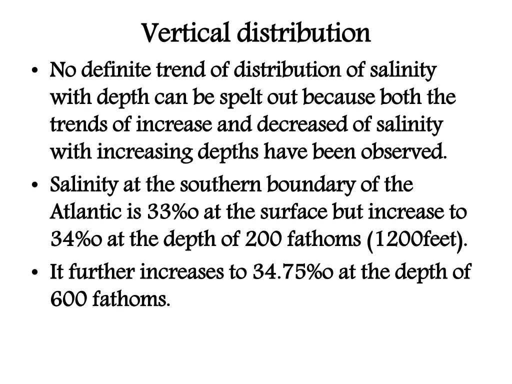 vertical distribution no definite trend