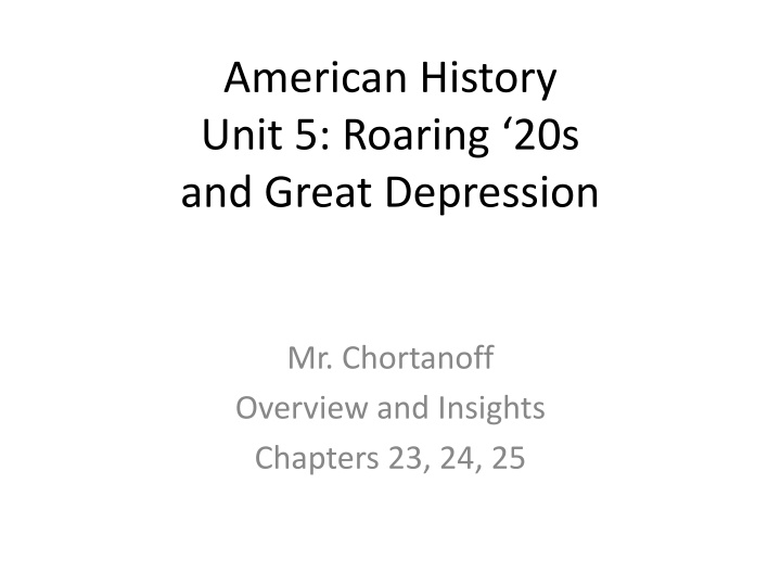 american history unit 5 roaring 20s and great