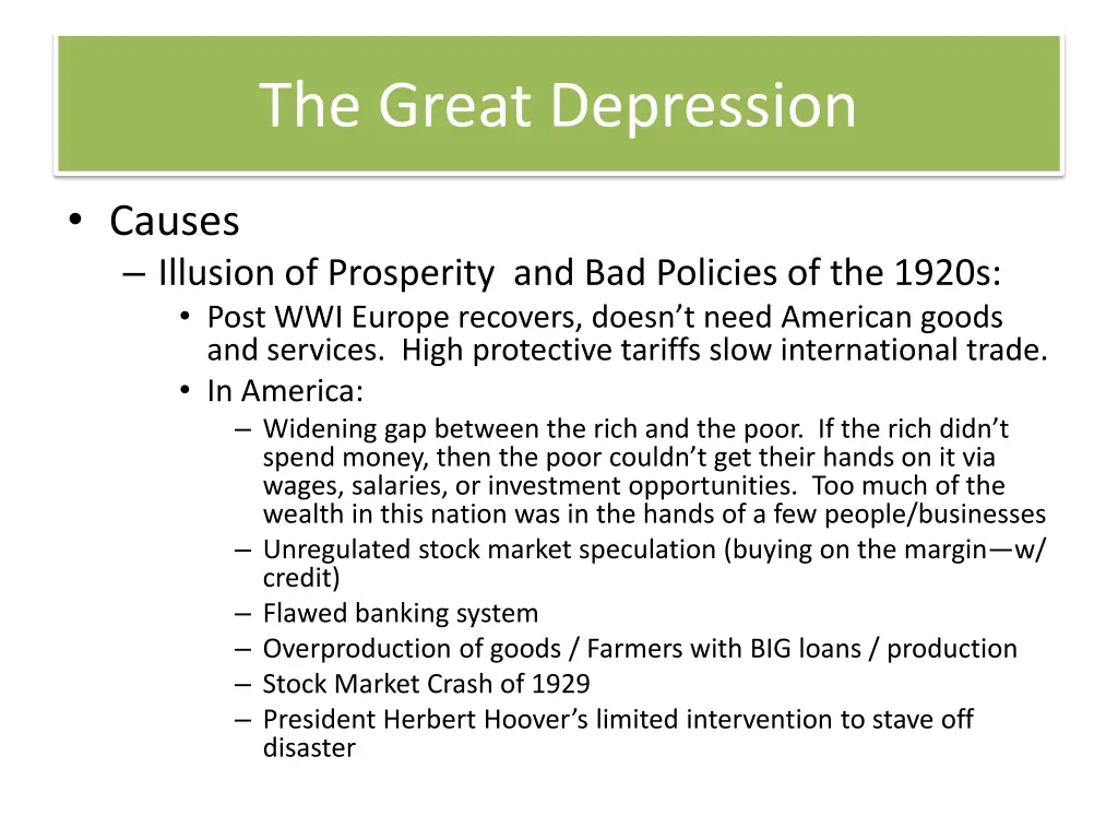 the great depression