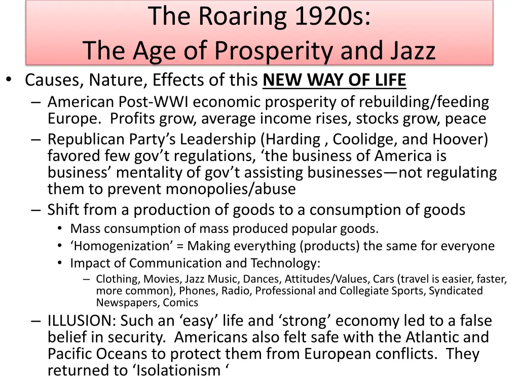 the roaring 1920s the age of prosperity and jazz