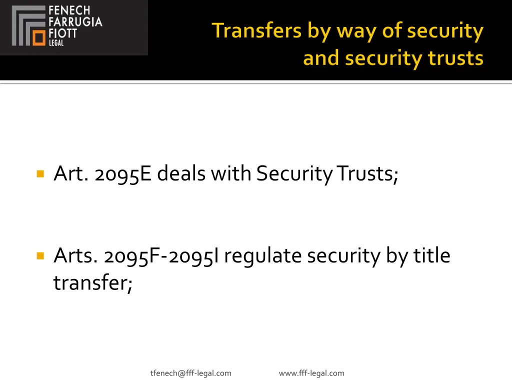 art 2095e deals with security trusts